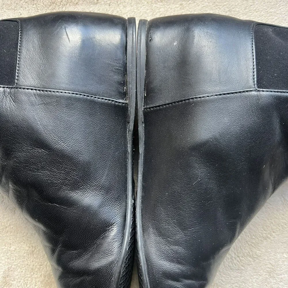 Stuart Weitzman Lander Black Leather Women 6.5 Knee High 5050 Hidden Wedge Boots